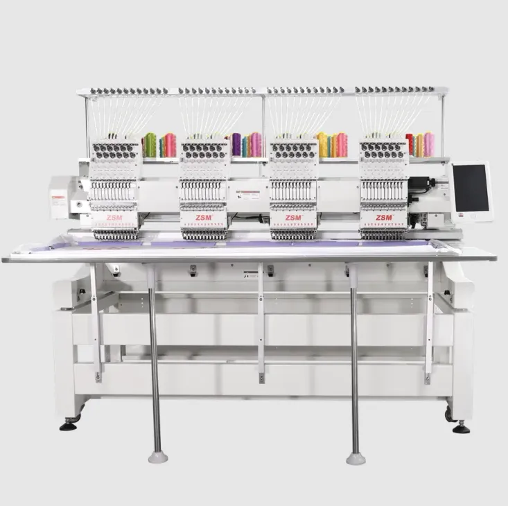 Industrial Use 4 Heads 12/15 Needles Computerized Automatic High Speed 1000-1200 RPM Embroidery Machines