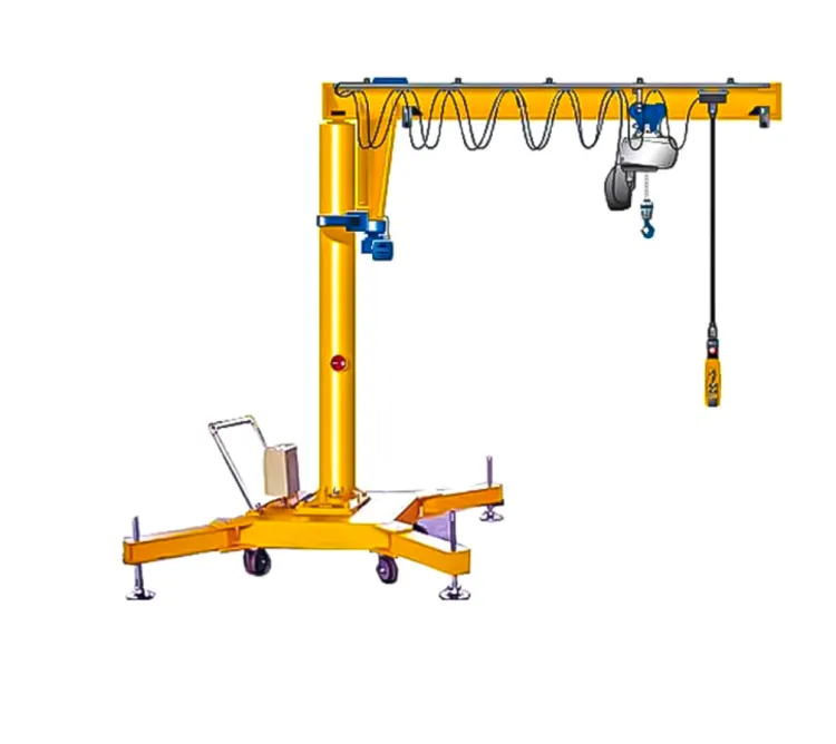 Portable Jib Crane 0.25t-3t Mobile Wheel Jib Crane for Workshop