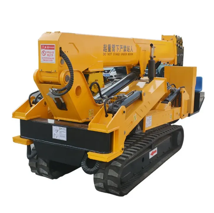 Portable Electric Crawler Crane for Solar Panel Installation on Roofs