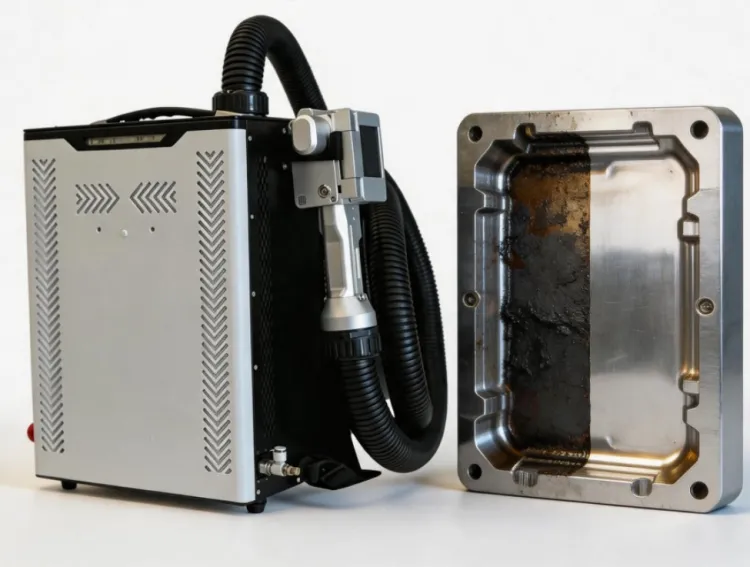Portable 300W Pulse Laser Cleaning Machine Complete System Air Cooled Backpack Machine Thick Steel Rust Remover HF LASER