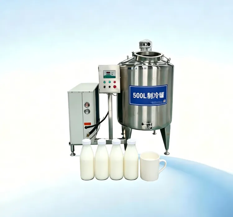Stainless Steel Food Grade Refrigerated Storage Tank for Dairy Milk Juice Beverage Horizontal Milk Cooling Tank BulkMilkChiller