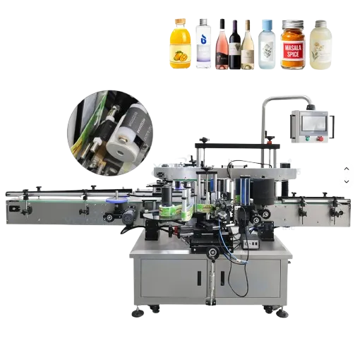 Yeto PlC Full Automatic Double-Sided Round Bottle Labeling Machine for Cosmetics Food & Beverage
