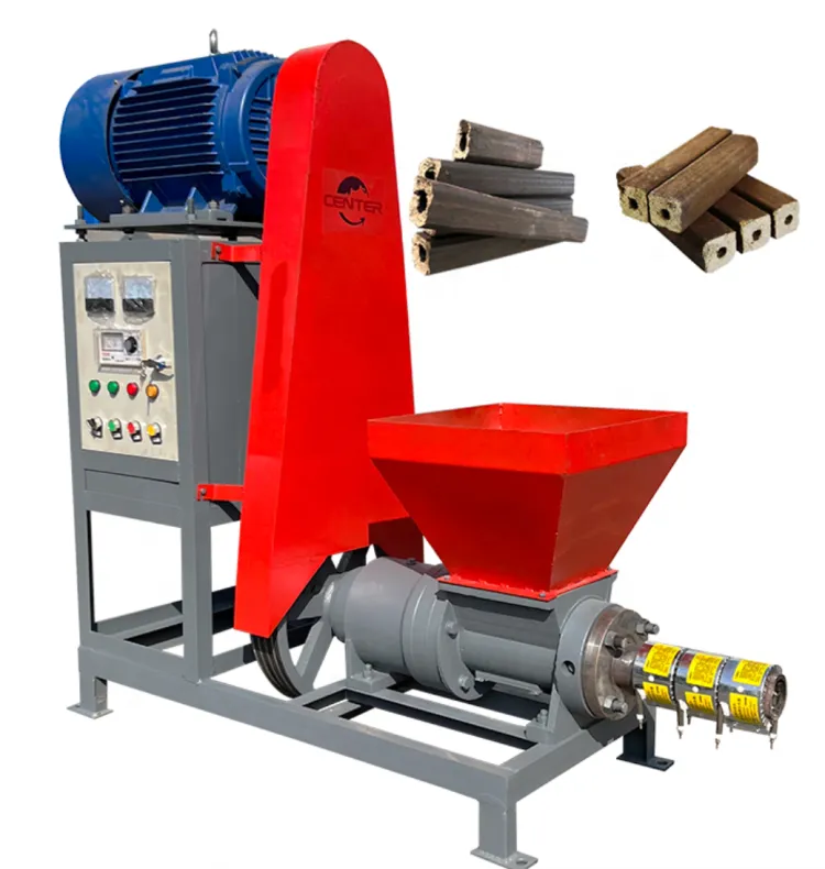 Sawdust Briquette Charcoal Making Machine for Cooking Biomass Wood Fuel Compressed Sawdust Logs Briquettes Machine