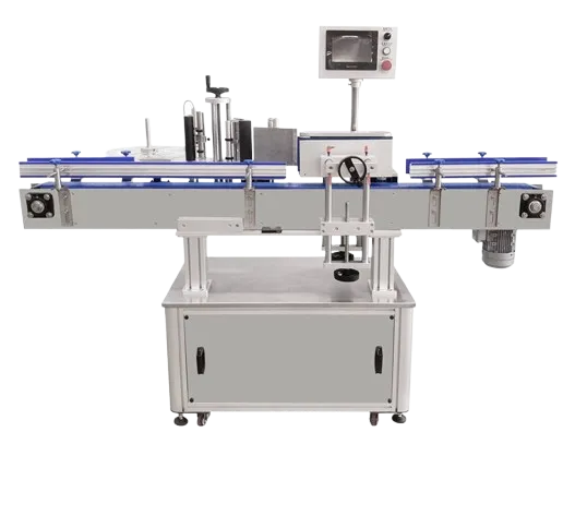 Automatic Round Water Bottle Labeling Machine Electric Motor PLC High Rigidity Wood Case Packaging