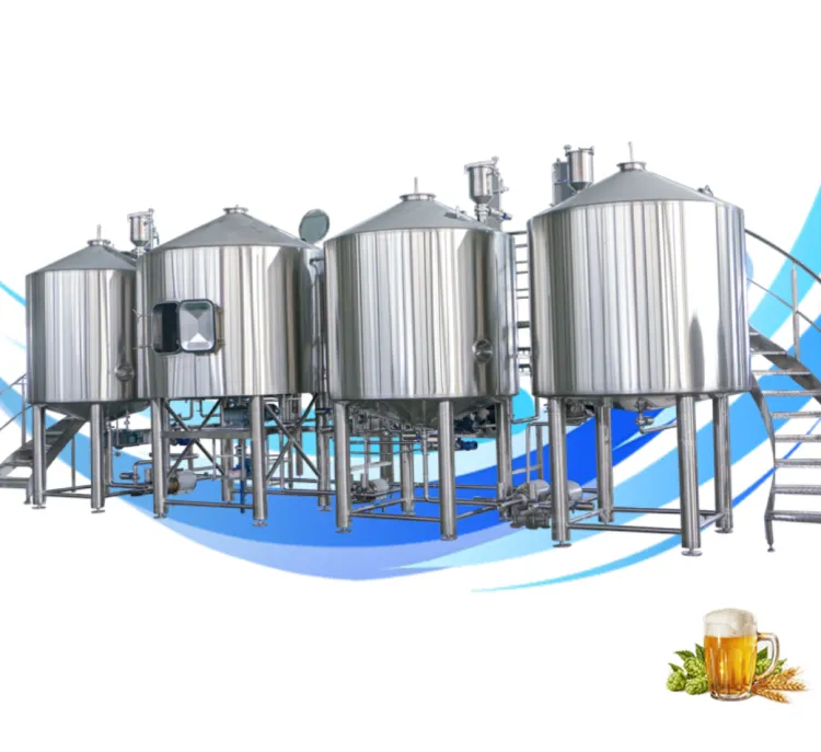 Craft Beer Brewing Equipment Large-scale Beer Manufacturing Plant High Yield Beer Production Line PLC Pump Pressure Vessel
