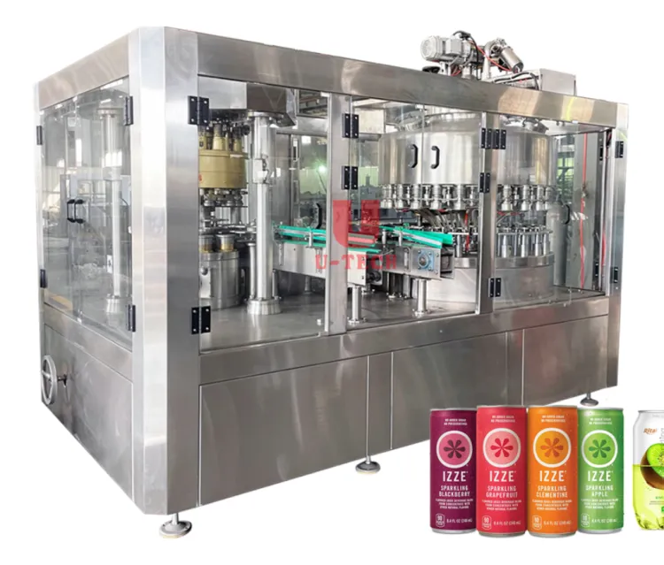 High Technology Small Scale Carbonated Beverage Juice Energy Drink Beer Wine Aluminum Tin Can Filling Machine Production Line