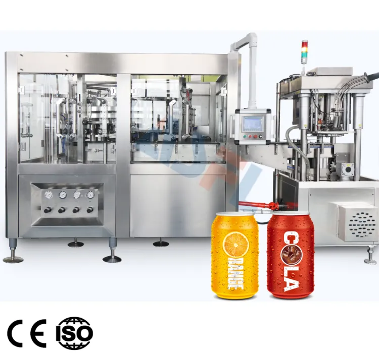 Automatic Carbonated Drink Canning Production Line 250ml Carbonated Drink Beer Aluminum Can Filling Line
