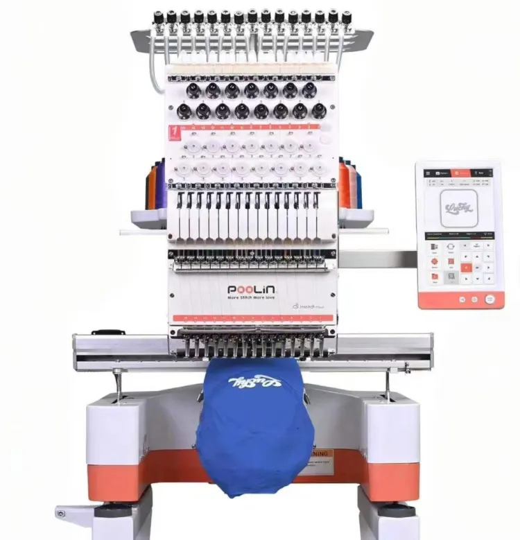 15-Needle Commercial Embroidery Machine 240*360mm Large Embroidery Area 1000SPM 9" Touch Screen USB & WiFi Beginner