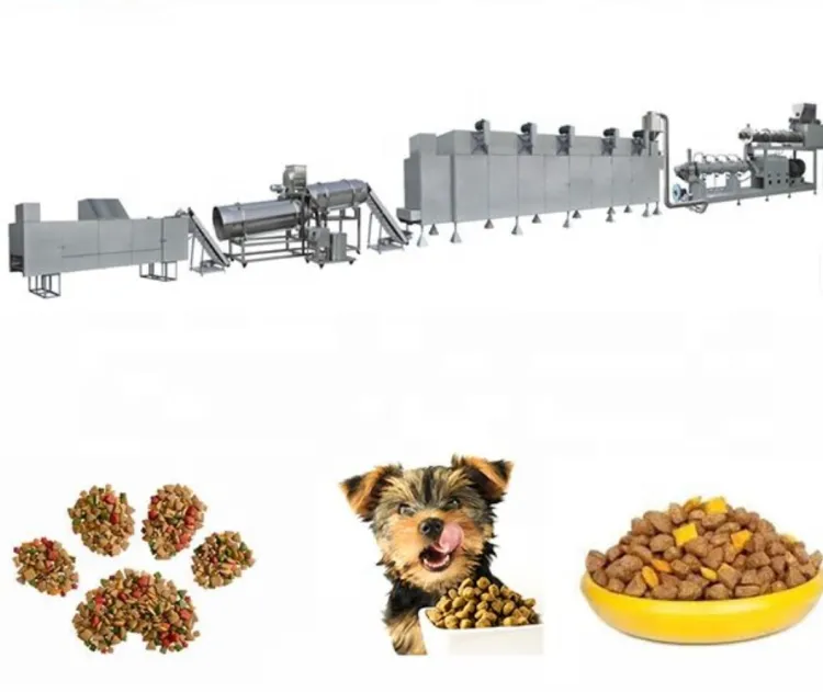 Dry and Wet Dog Cat Food Making Machine Processing Line Pet Food Automatic Extruder Machine