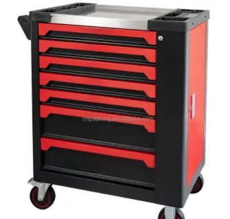 7 Drawers Metal Tool Box Roller Tool Cabinets with Hand Tool Sets Steel Rolling Tool Trolley