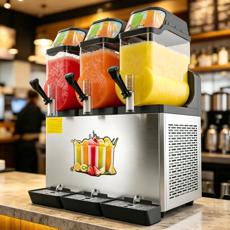 Triple Bowl Slushy Machine for Restaurant Cafe Bar Juice Frozen Beverage Dispenser