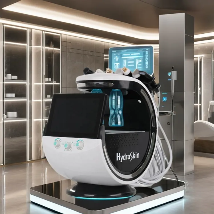 7 in 1 Smart Ice Blue Oxygen Facial RF Aqua Skin Dermabrasion Oxygen Hydra Water Peel Hydrodermabrasion with Skin Analyzer