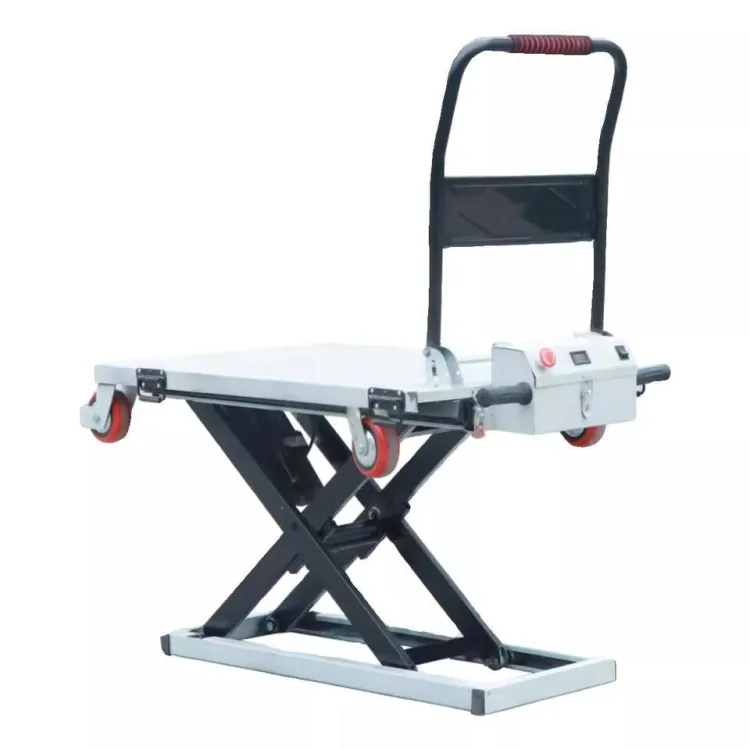 Electric Hydraulic Lifting Trolley Stainless Steel Mobile Scissor Lift Table Cart for Warehouse Material Handling