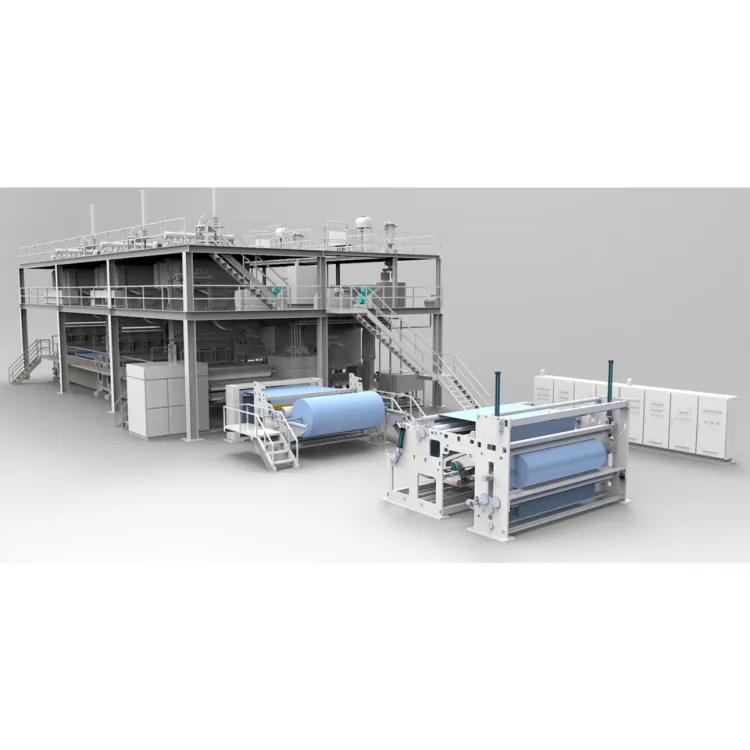 Industrial Textile Machinery Nonwoven Fabric Production Line SSS 1600mm Spunbond Machine