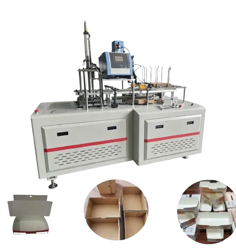 Automatic Takeway Cardboard Box Dog Tray PE Coated Box Erecting Machine Corrugated Paper Food Dessert Box Making Machine