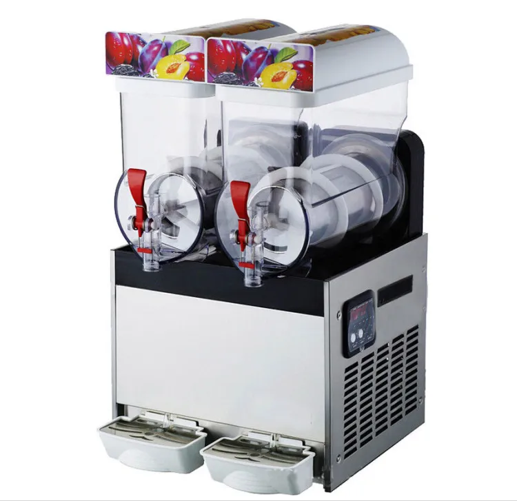 Commercial WOOMASTER SM-152 15L*2 Stainless Steel Double Cylinder Slush Machine Frozen Drink Dispenser for Margarita Daiquiri