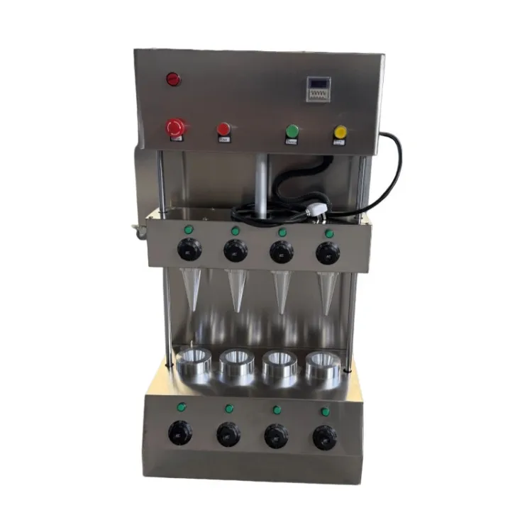 Fully automatic cone pizza machine, rotating oven, and display cabinet pizza production line