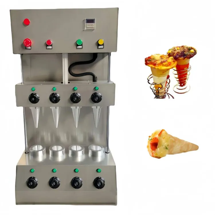2025 High Efficiency Pizza Cone Maker with 4 Moulds Cone Pizza Forming Machine Pizza Cone Machine With Rotary Oven