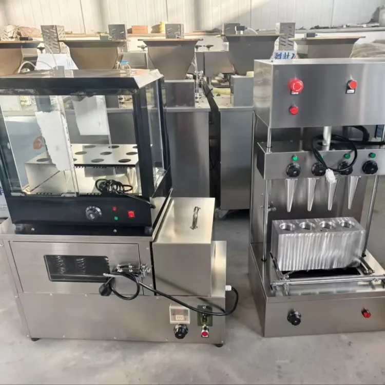 Commercial 4 Head Pizza Cone Maker Machine 304 Stainless Steel Electric Portable Ice Cream Biscuits Edible Coffee Cups