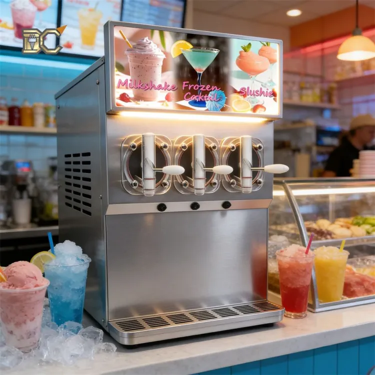 Commercial Frozen Granita Drinks Making Machine | 3 Tanks Slush Machine 11L For Mini Snack Drink Vending Machine Easy Operation