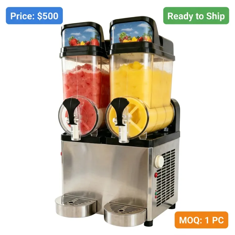 SURRI Branded Compressor, Fast Cooling 30L Slush Machine, 2 Tanks Slushie Maker ODM OEM