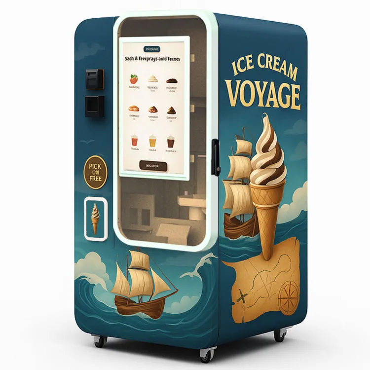 Intelligent Soft Serve Ice Cream Vending Machine - 15 Seconds Quick Serve, DIY 59 Flavors, NFC/QR Code