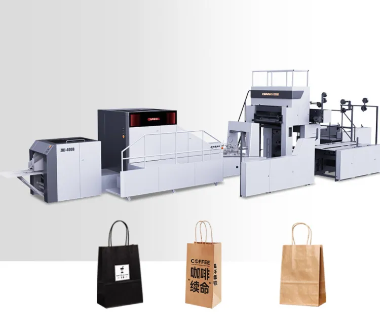 OYANG Machinery Tech450S Intelligent Fast High-End Packaging Hand Paper Bag Making Machine Paper Bag Making Machine
