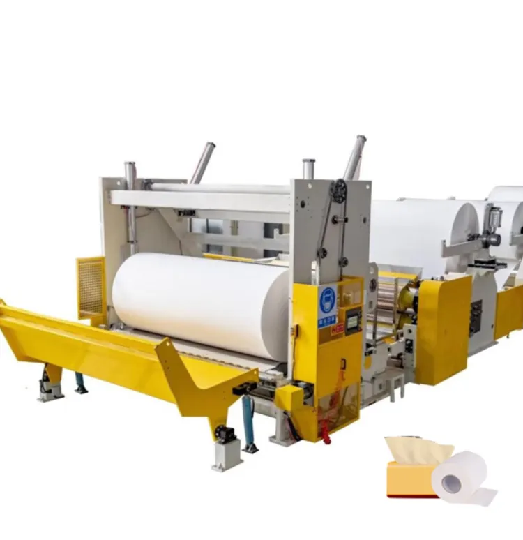 Small Paper Recycling Equipment Roll Converting Plant Facial Napkin Tissue Paper Making Machine