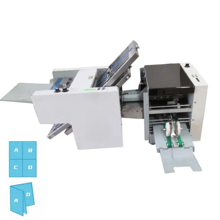 Desktop Automatic A3 Paper Sheet Cross Folding Machine Industrial Adjustable A4 Paper Folding Machine for Brochure