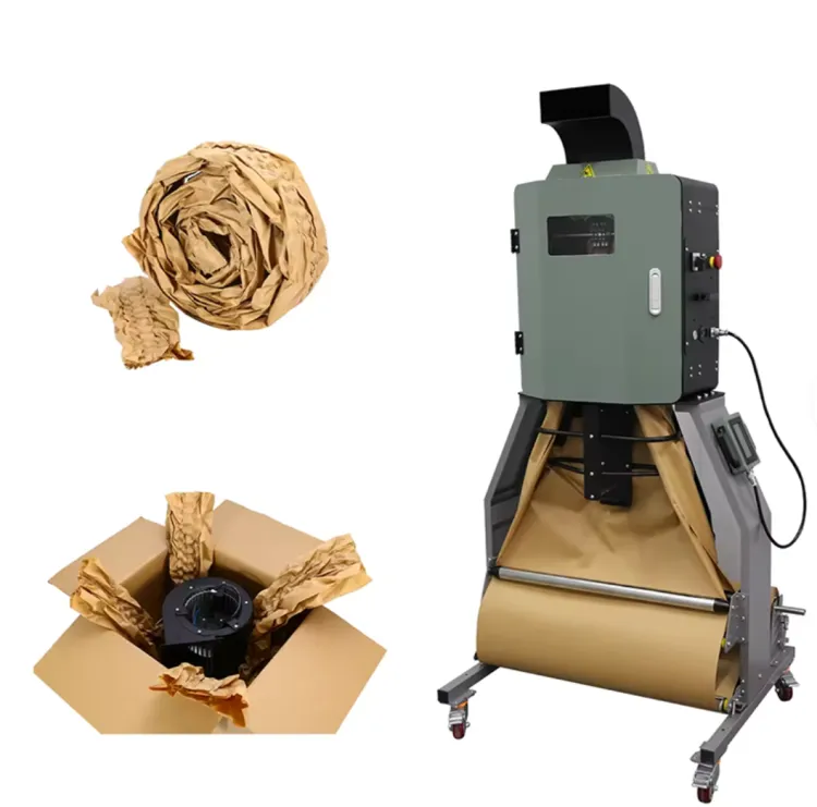 One-stop Customization Packaging Making Kraft Paper Cushion Machine for Logistic Company
