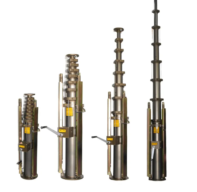 6M Heavy-Duty Aluminum Alloy Manual Telescopic Mast – 50kg Payload, 6-Section Portable Extension Mast