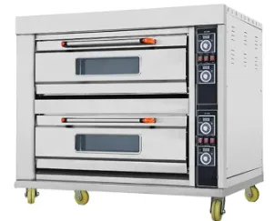 Commercial 2 Deck 4 Trays Gas Deck Oven Bakery Oven Bread Making Machine for Pizza Bread Cake Bakery Equipment