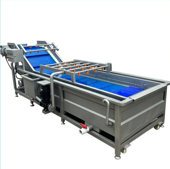 Small Scale Restaurant Sterilization Murphy/ Lettuce /Strawberry Bubble Cleaning Washing Machine Bubble Washer Washer Conveyor