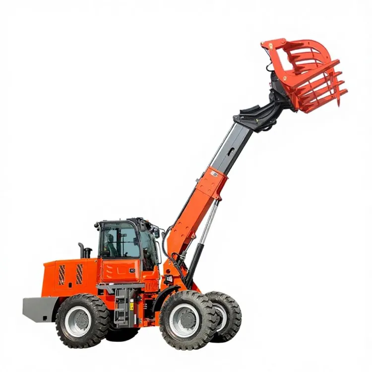 Multifunction Telescopic Boom Loader Wheel Loader Small Big Arm Hay Grabber Wood Grapple Cotton Picker Low