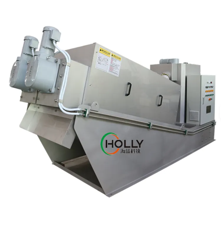 Solid Liquid Separator Screw Press Sludge Dewatering Machine