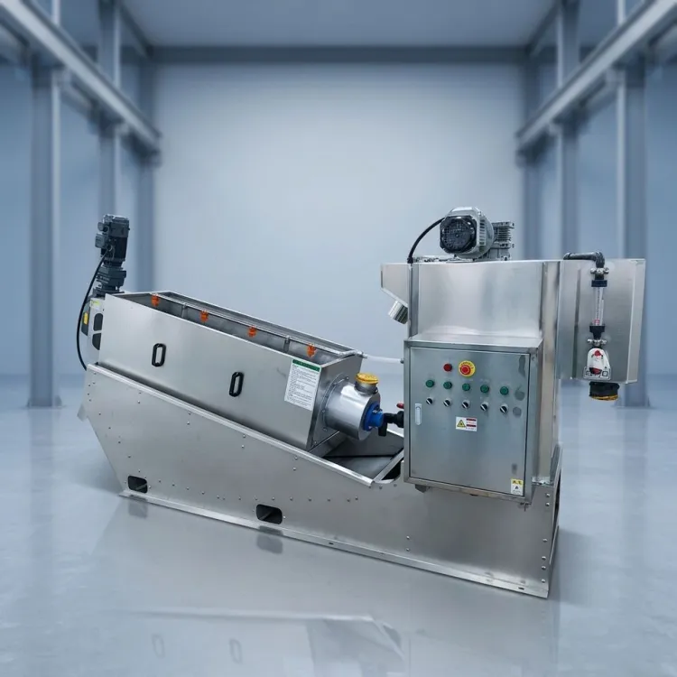 302 Model Stainless Steel Screw Press Sludge Dewatering Machine with PLC and Pump High Efficiency Filtration System