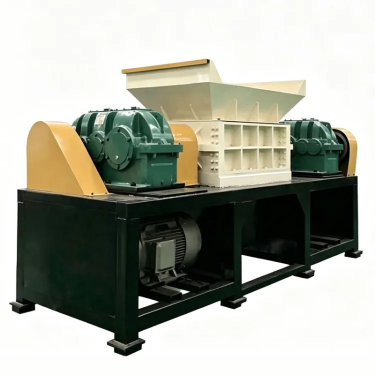 Fully Automatic Double Shaft Universal Shredder | Plastic Wood Tire Shredder for Solid Waste Recycling