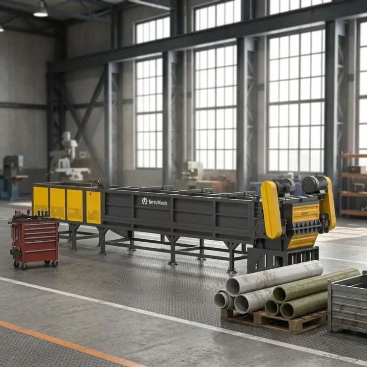Multi-purpose Tube Shredder Machine for PVC PP Pipes Solid Waste Recycling Plant