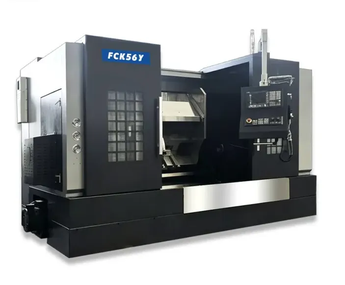 FCK56Y Horizontal CNC Lathe with Y Axis / Slant Bed Turning Center 12-Station Live Tool Turret Automatic for Complex Parts