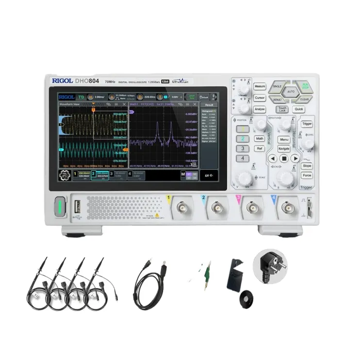 RIGOL DHO804 Digital Oscilloscope 70MHz Frequency Band 12-Bit Vertical Resolution 1.25 GSa/s Sample Rate 1000,000 Wfms/s 1 Year