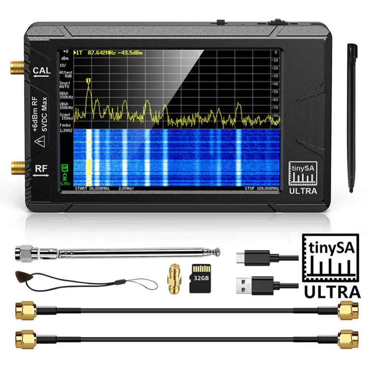 Original Handheld TinySA ULTRA Spectrum Analyzer 4 Inch Display 800Mhz With 32GB SD Card RF Generator Spectrum Analyzer
