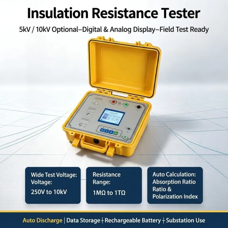 Output Voltage 250v-10000v and Short Circuit Current 10mA Insulation Resistance Tester with GH-6302A Serial Port