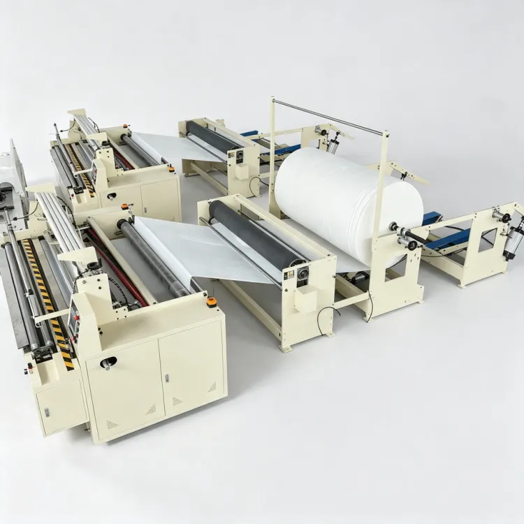 Fully Automatic PLC Controlled Toilet Paper Converting Line Slitting Rewinding Perforating Paper Folding Machine 150-200m/min