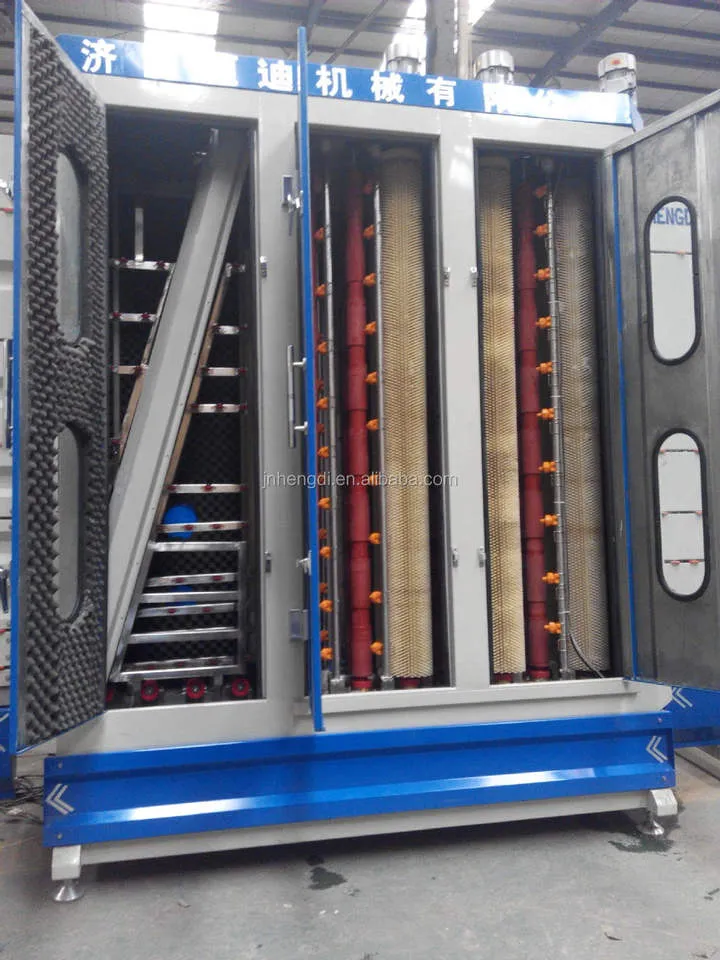 automatic glass combining and washing line with pneumatic servo driven-gas filling press
