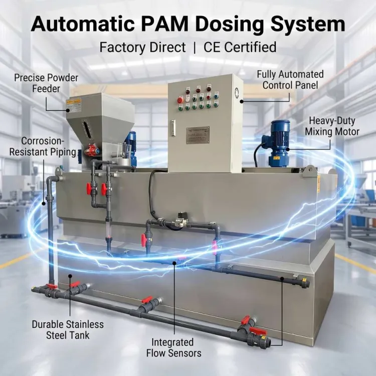 Auto Stainless Steel Chemical Flocculant Polymer Powder Dosing Preparation Unit for Industrial Wastewater