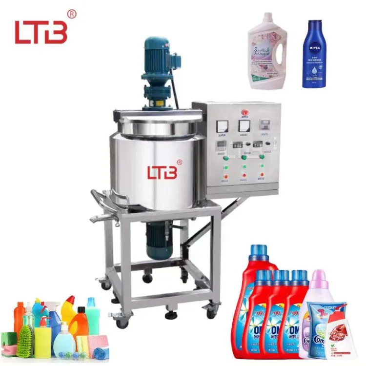 Automatic Facial Cleanser Mixer Cosmetics Hair Conditioner Mixing Tank Shampoo Liquid Soap Skin Care Cream Lotion Making Machine