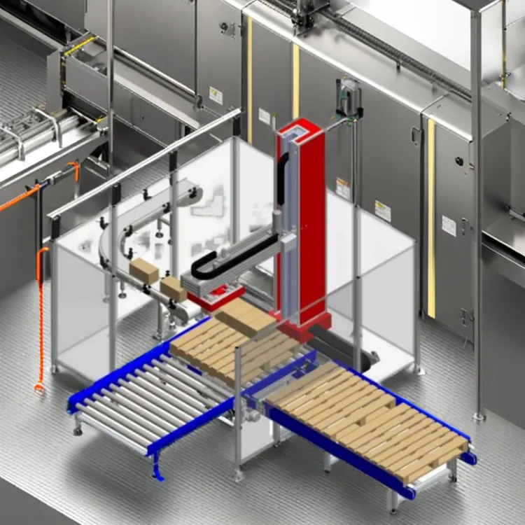 High Performance Electric Automatic Single Column Industrial Robot Palletizer Food Line High-Speed Plastic Cartons Handling Pump