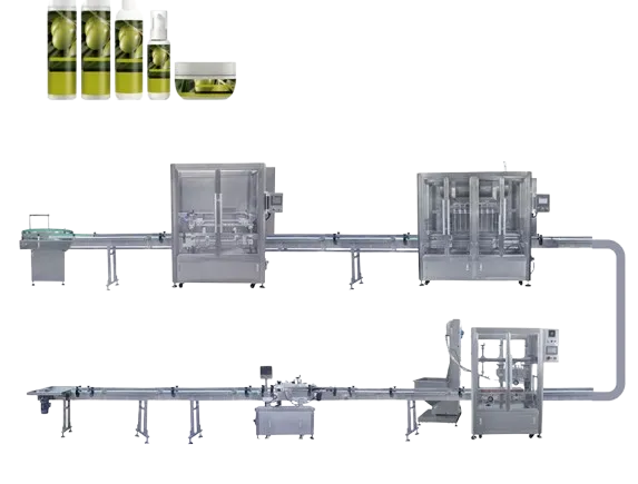 Professional Fully Automatic Skin Care Products Makeup Products Filling Production Line Capacity with Long Service Life
