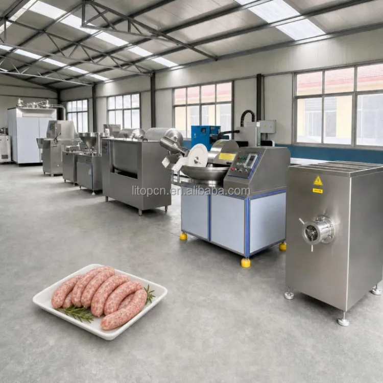Complete Meat Salami Filling Stuffing Equipment High Capacity Sausage Making Machine Electric Chorizo Filling Production Line