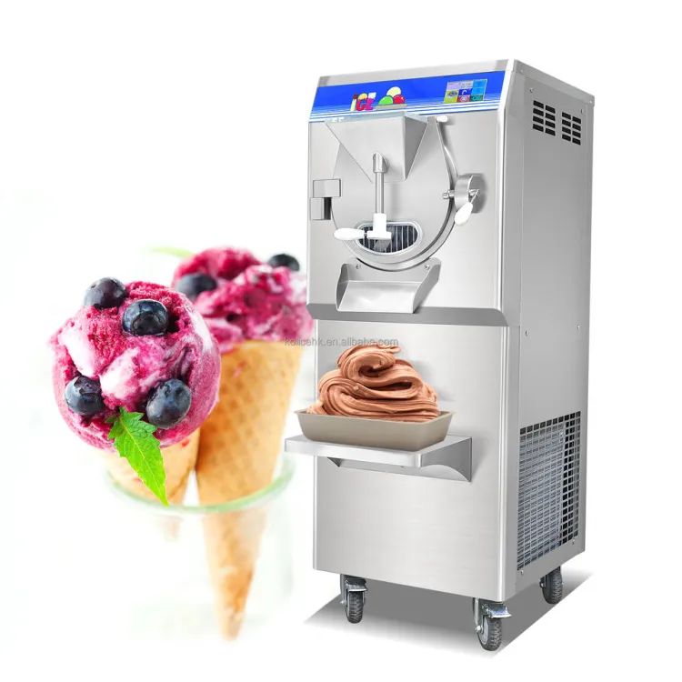 For ETL CE Gelato Hard Ice Cream Machine Floor Standing Batch Freezer Italian Water Ice Machine Stainless Steel Door Hinge 1